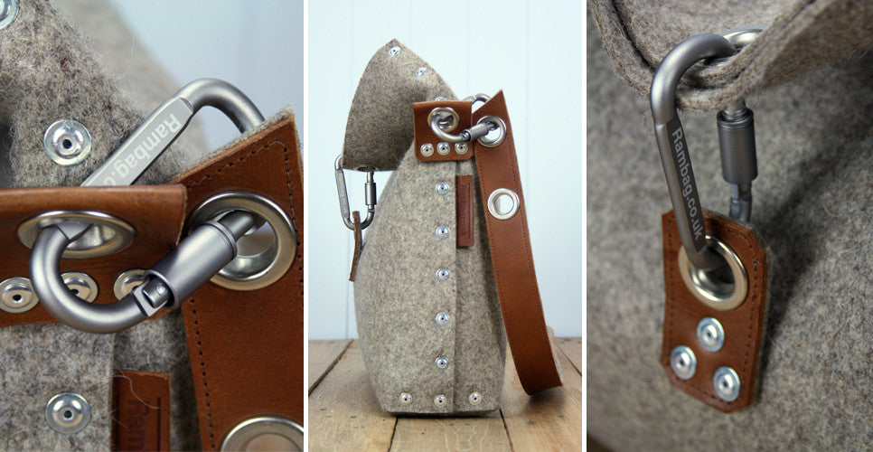 Fold over felt handbag