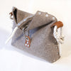 Fold over handbag with Cotton Rope handle.