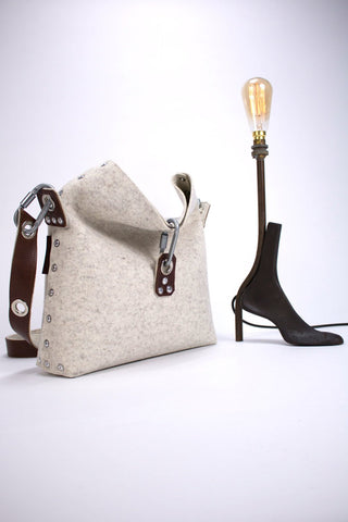 Felt Handbag with fold over top, Felt Bag, Womans Purse, Felt Clutch bag, Womans Handbag, Gift for her.