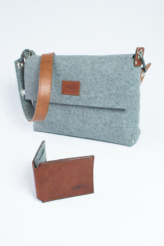 Mens Messenger Bag and Wallet, Personalised wallet and bag